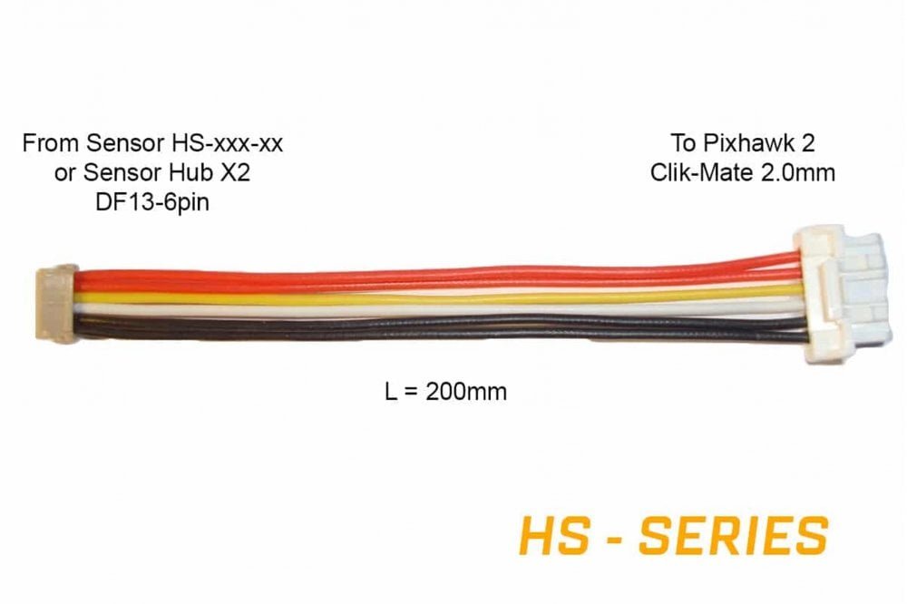 086 - Adapter cable for Pixhawk 2 - 200mm (Clik-Mate 2)