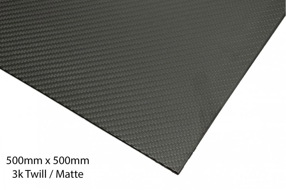 Carbon Fibre - Sheet 500mm x 500mm Matte finish