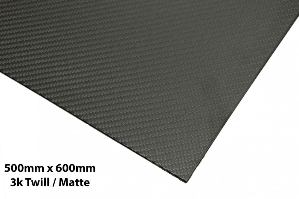 Carbon Fibre - Sheet 500mm x 600mm Matte finish