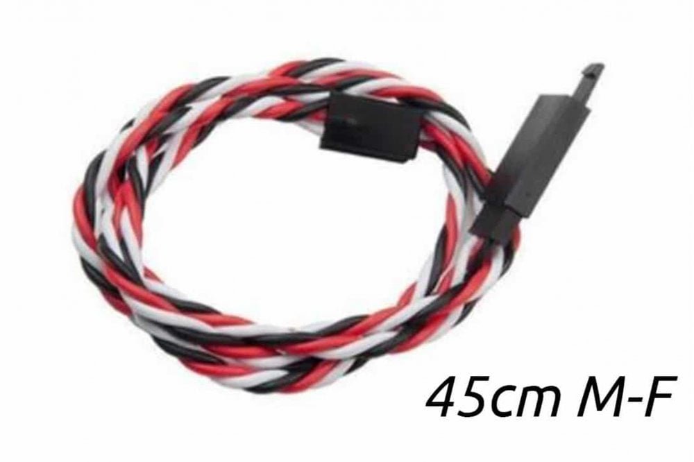 45cm Male to Female Twisted Servo Extension - 22AWG Locking