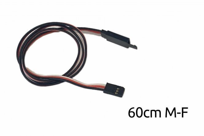 60cm Male to Female Flat Futaba Servo Extension - 26AWG Locking