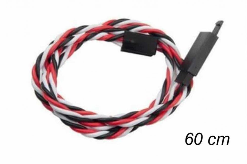 60cm Male to Female Twisted Servo Extension - 22AWG Locking