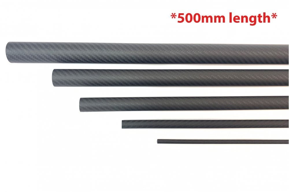 Roll wrapped carbon fibre tubes-Matte - 500mm