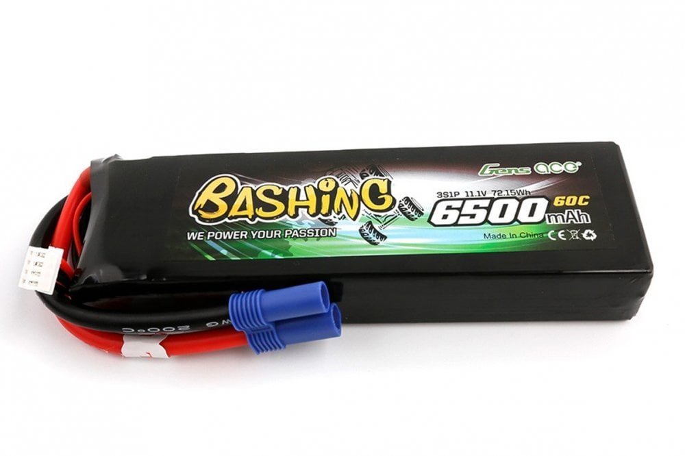 Gens Ace- Bashing, 6500mAh 60C 3S1P 11.1V Lipo with EC5
