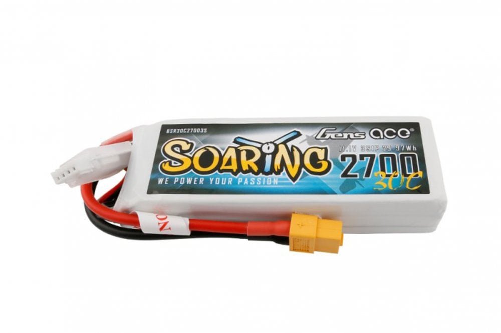 Gens Ace- Soaring- 2700mAh 30C 3S1P 11.1V Lipo with XT60
