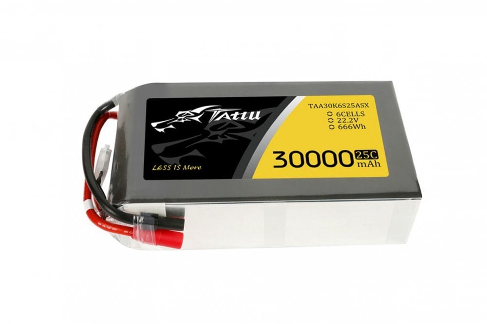 Gens Ace- Tattu-30000mAh 25C 6S1P 22.2V Lipo with AS150/XT150