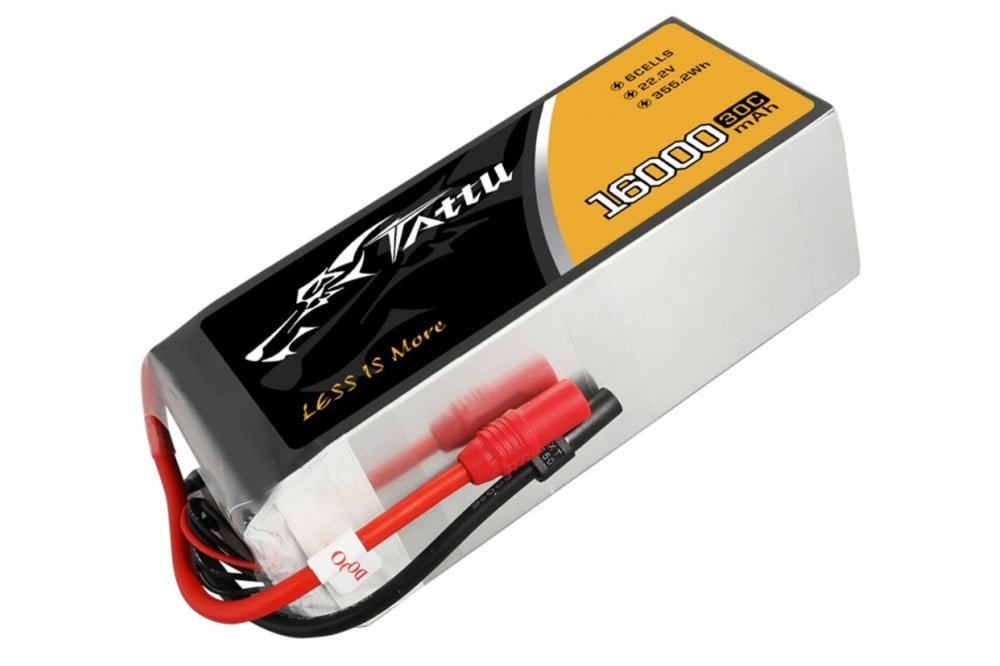 Gens Ace- Tattu 30C- 16000mAh 6S1P 22.2V Lipo with AS150/XT150