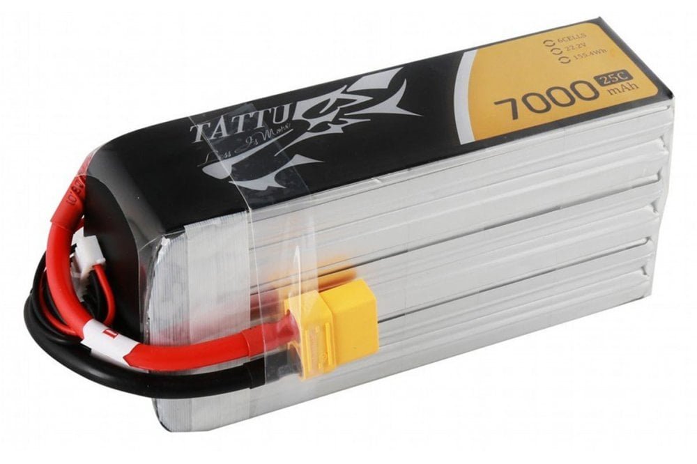 Gens Ace- Tattu-7000mAh 25C 6S1P 22.2V Lipo with XT90