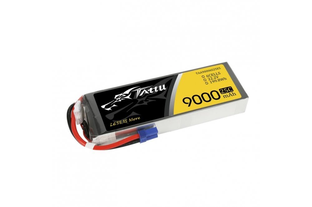Gens Ace- Tattu-9000mAh 25C 6S1P 22.2V Lipo with EC5