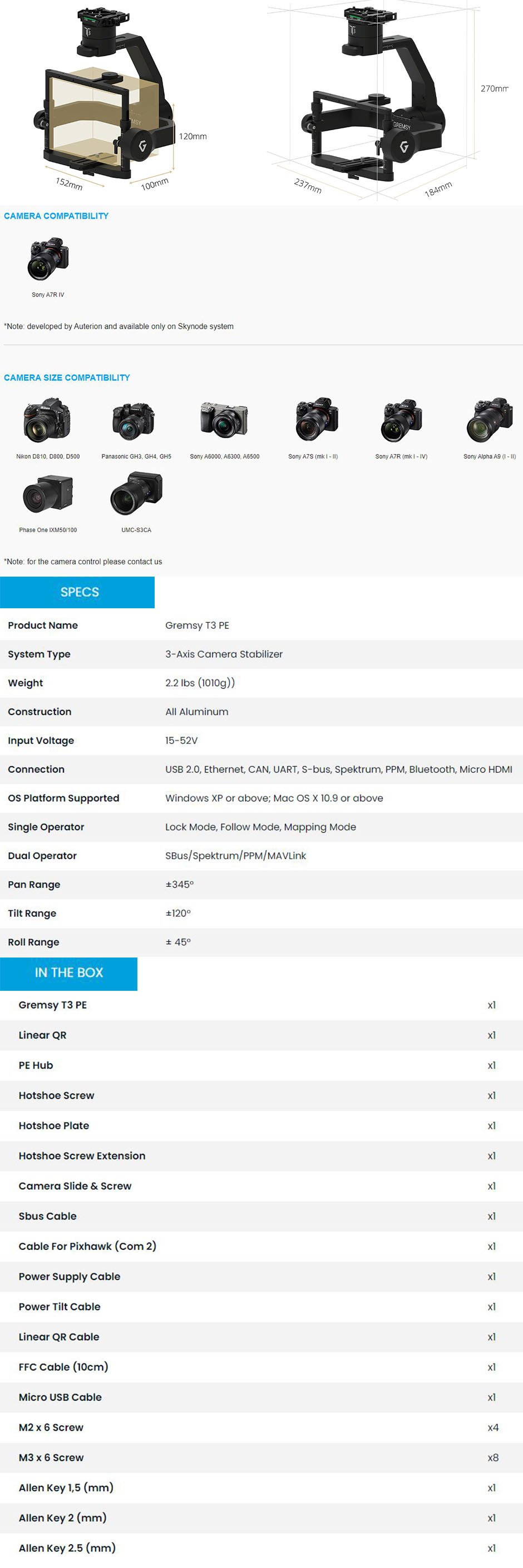 Gremsy - T3 PE Code: GREMSY-GIMBAL-T3-PE