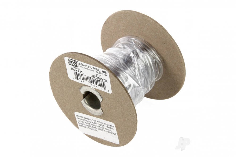 J Perkins K&S STA Flexible Fuel Tube - 25ft roll 0.190 in
