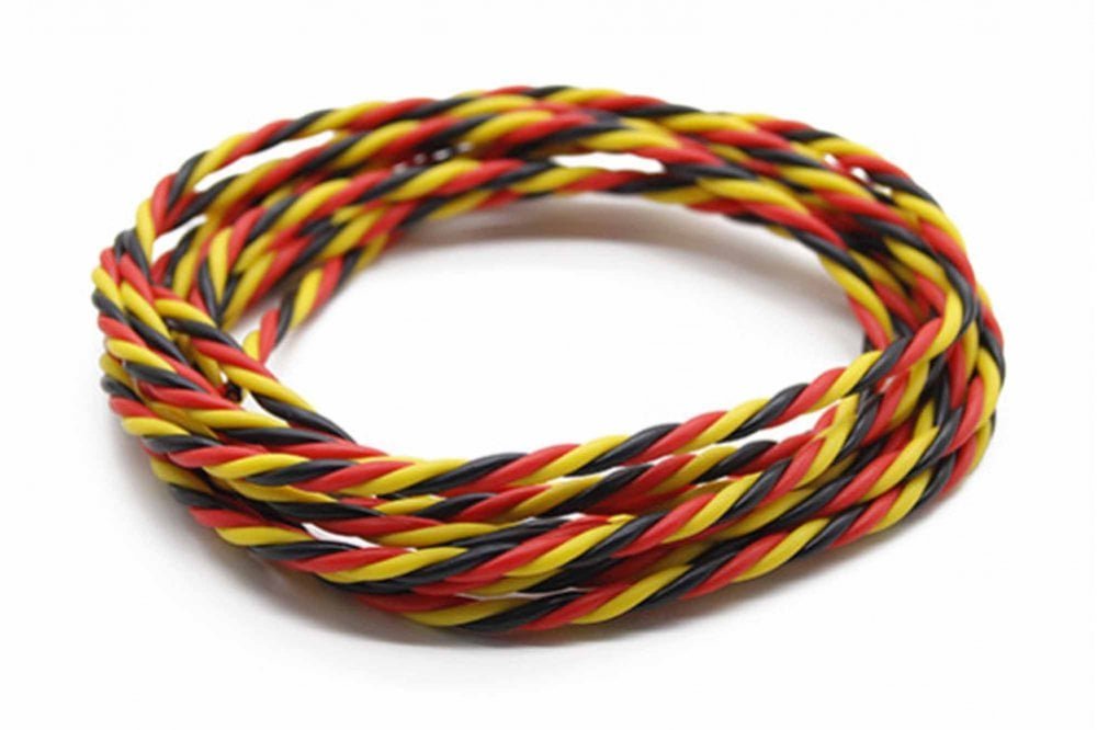 Servo Wire 22 AWG - Twisted Black Red Yellow - Per Mtr