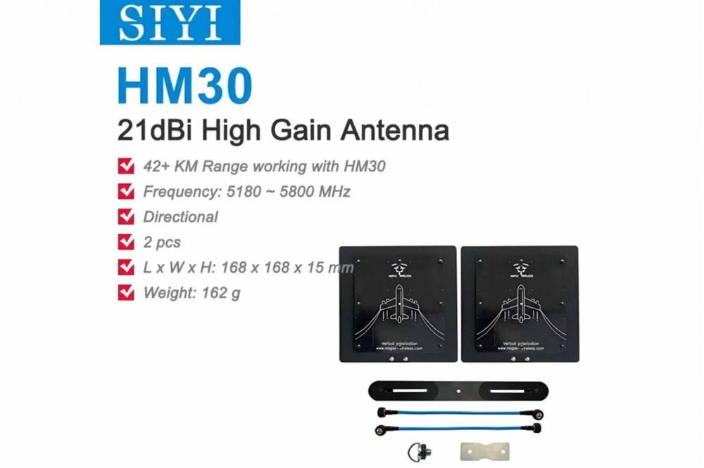 SIYI Technology SIYI- HM30 21dBi High Gain Directional Antenna (2pcs)