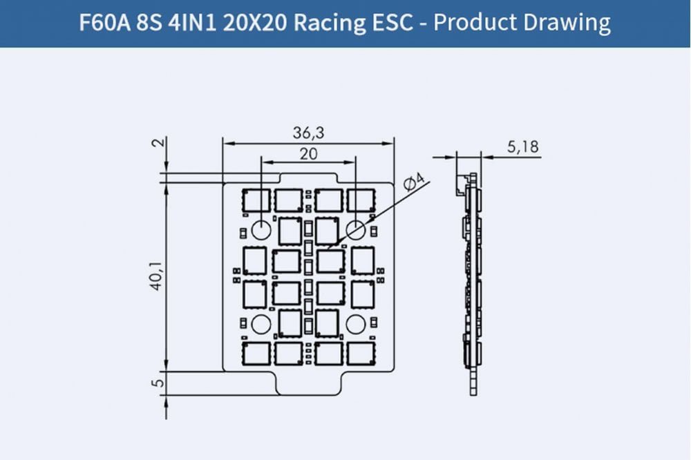 T-Motor T Motor - F60A Mini 8S 4IN1 ESC