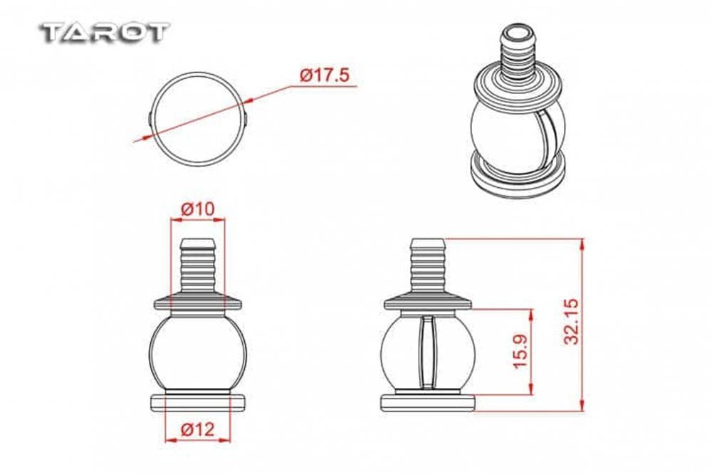 Tarot - Gimbal Anti Vibration Damping Ball - Large - 2PC - TL10A08