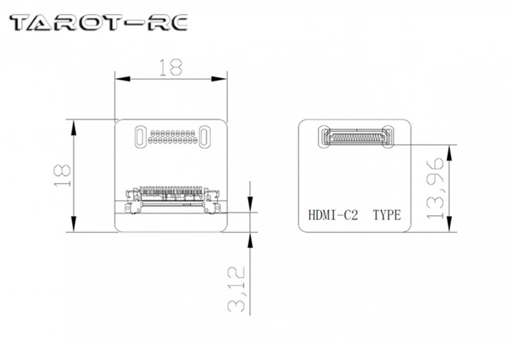 Tarot - MINI HDMI Elbow Head HDMI-C2 Adapter- TL10A11-10