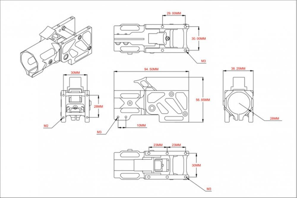 Tarot - T28 - Folder arm mount 28mm TL28A1 - 1pc
